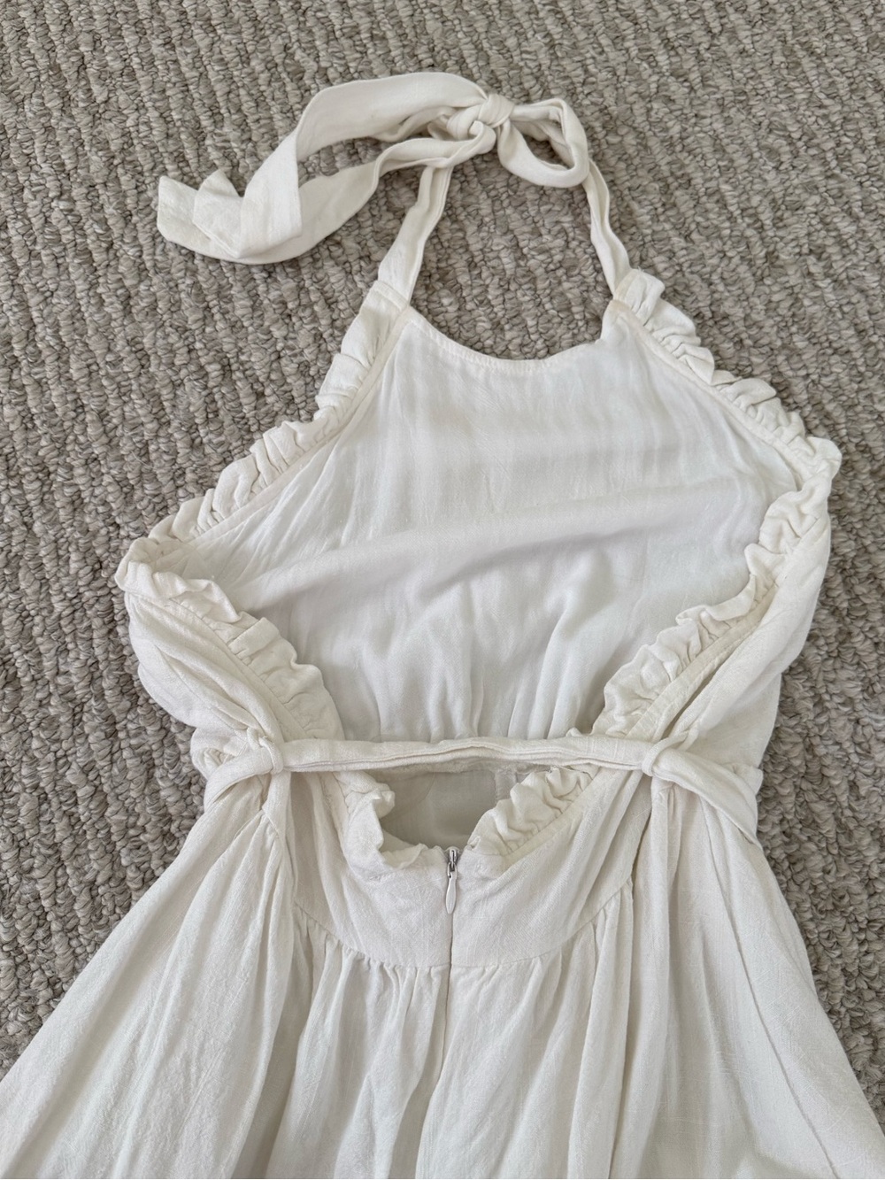 White Linen Euro Summer Romper - Picture 4 of 6